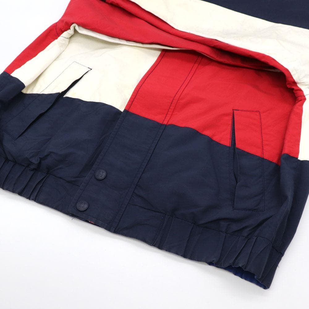 希少！90s トミーヒルフィガー 背中ロゴ刺繍リバーシブルナイロン