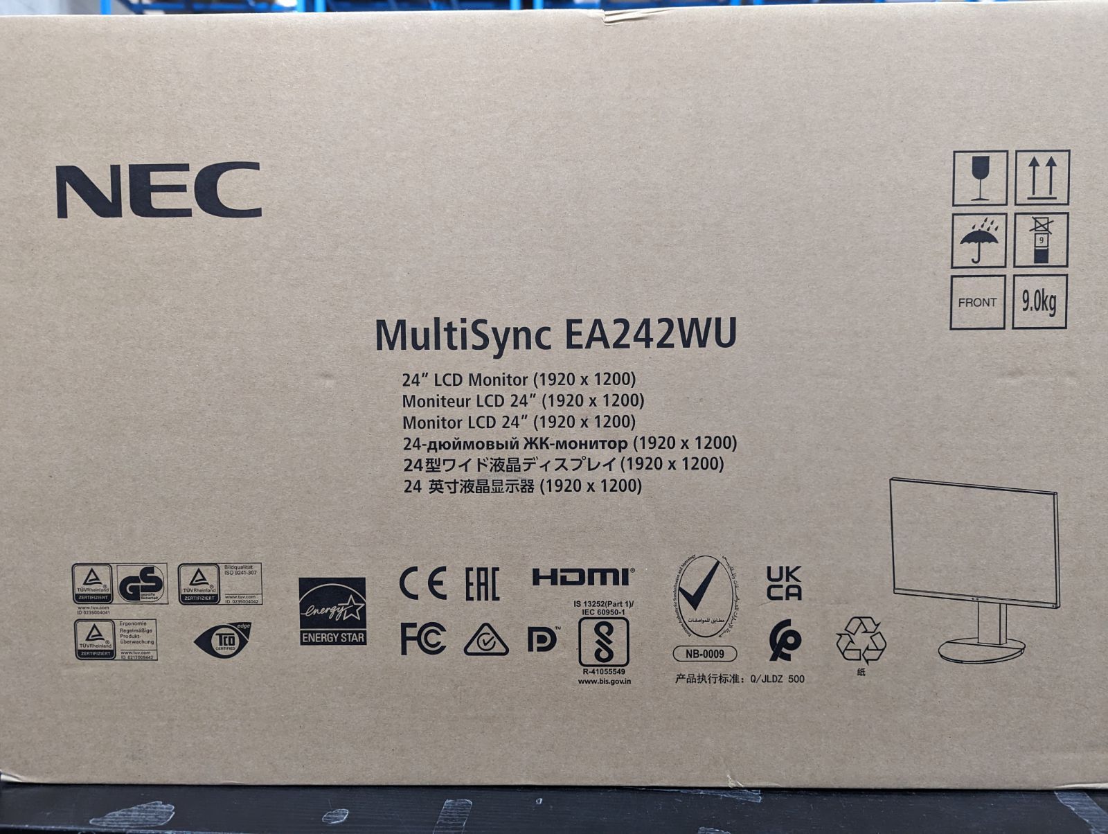 24型ブルーライト低減3辺スリムベゼル採用液晶ディスプレイ シャープNEC LCD-EA 242 WU