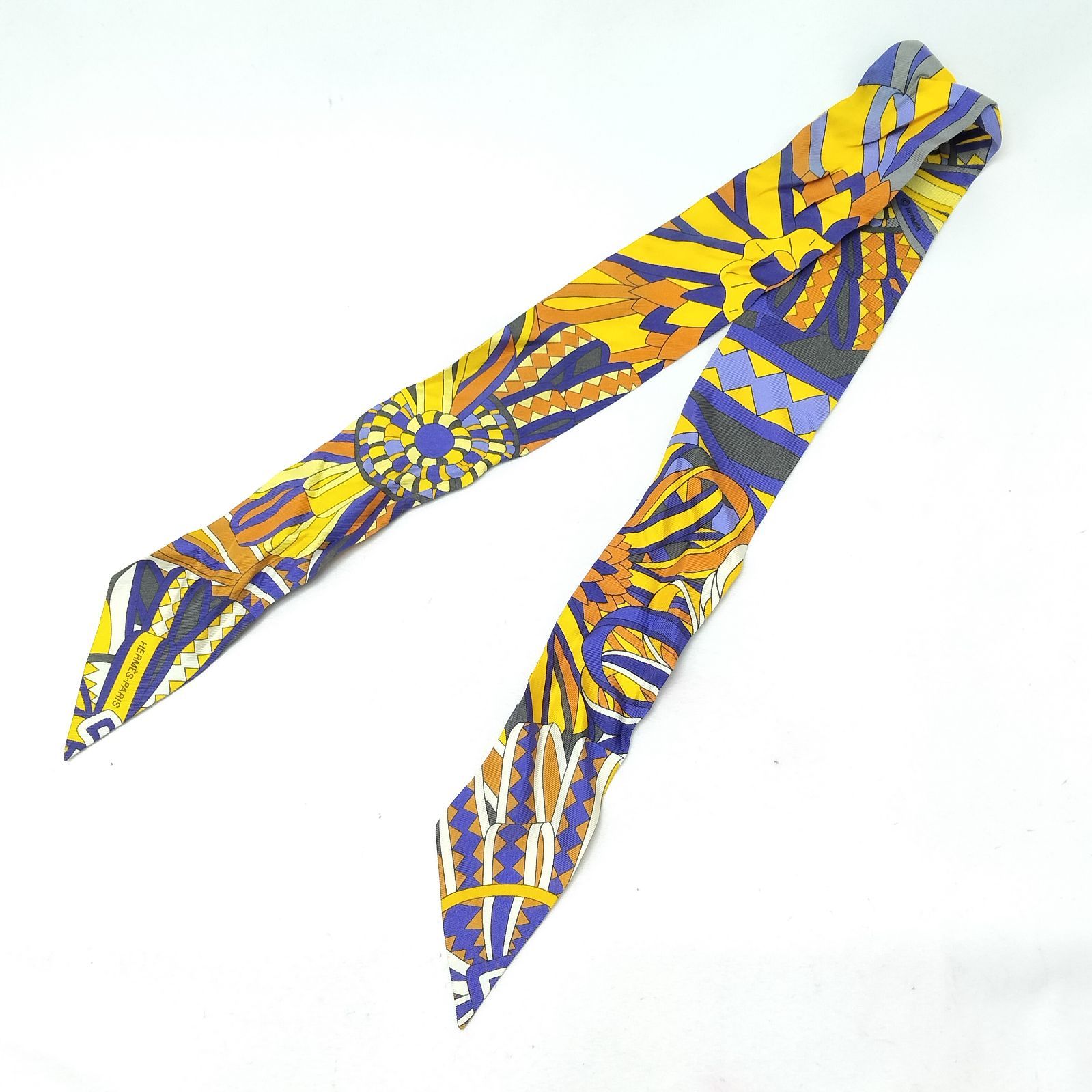 ️HERMES ️エルメス ツイリー LES FLOTS DU CHEVAL 馬への表彰 イエロー シルク