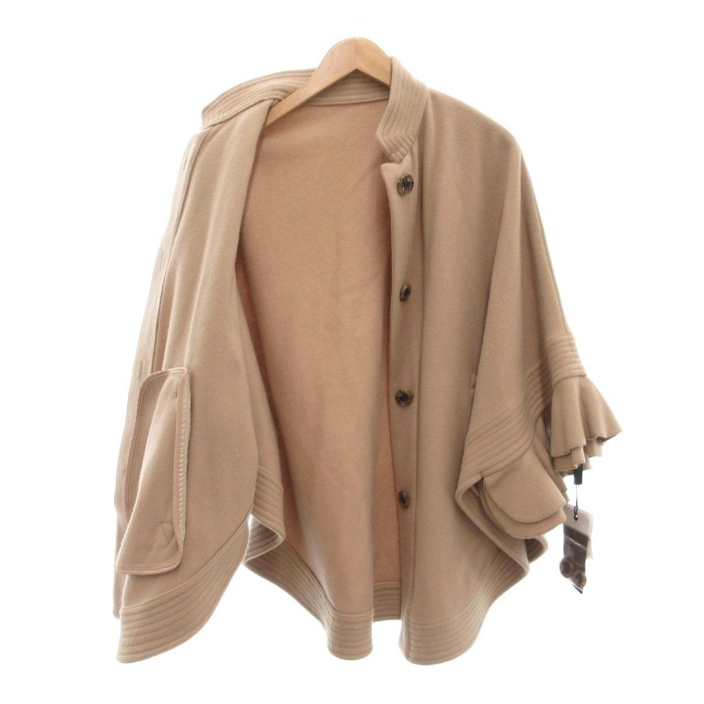 ソブ sov. ダブスタ タグ付き ポンチョ ジャケット 36 ウール フリル