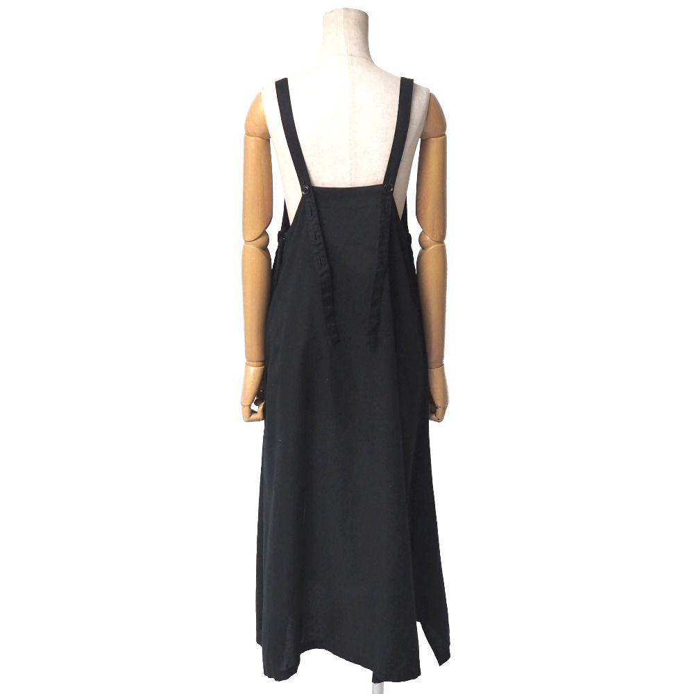 ヨウジヤマモト レーヨン サロペット タックドレス 黒1 美品】 Yohji Yamamoto FEMME / ヨウジヤマモトファム | サスペンダー