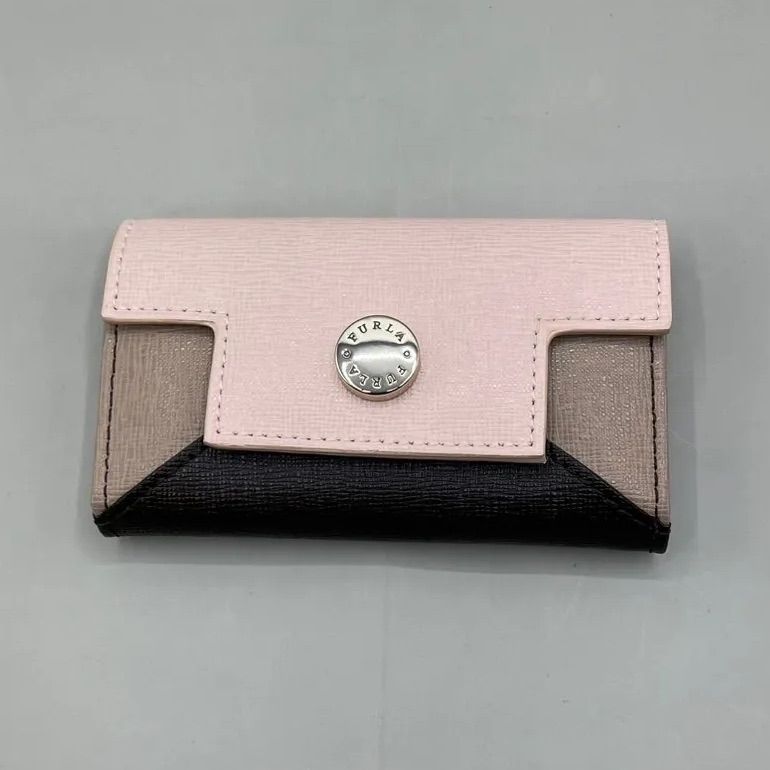 未使用級 現行 希少 FURLA フルラ キーケース 6連 レザー バイカラー