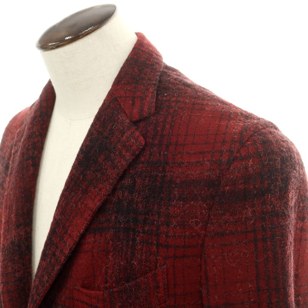 【中古】ボリオリ BOGLIOLI K.JACKET ウールアルパカナイロン チェック 3B カジュアルジャケット レッド【サイズ52】【メンズ】 中古】ボリオリ BOGLIOLI K.JACKET ウールアルパカナイロン チェック