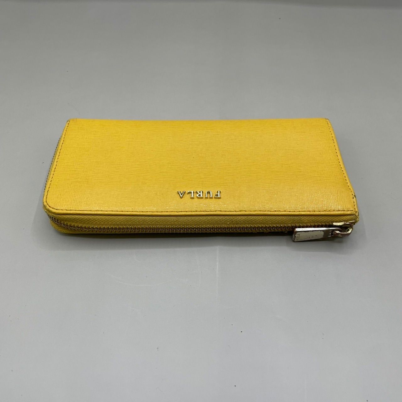 良品 FURLA フルラ 長財布 ロングウォレット L字ファスナー ゴールド 