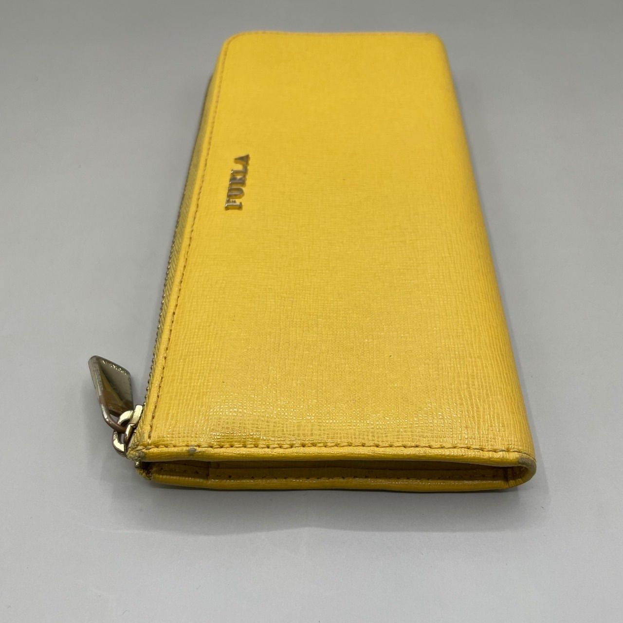 良品 FURLA フルラ 長財布 ロングウォレット L字ファスナー ゴールド 