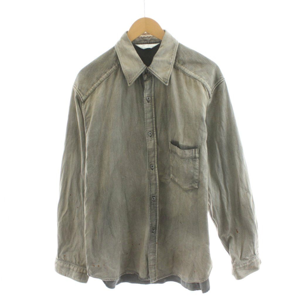 アンセルム ANCELLM DENIM DRESS SHIRT デニムシャツ 長袖 1 グレー
