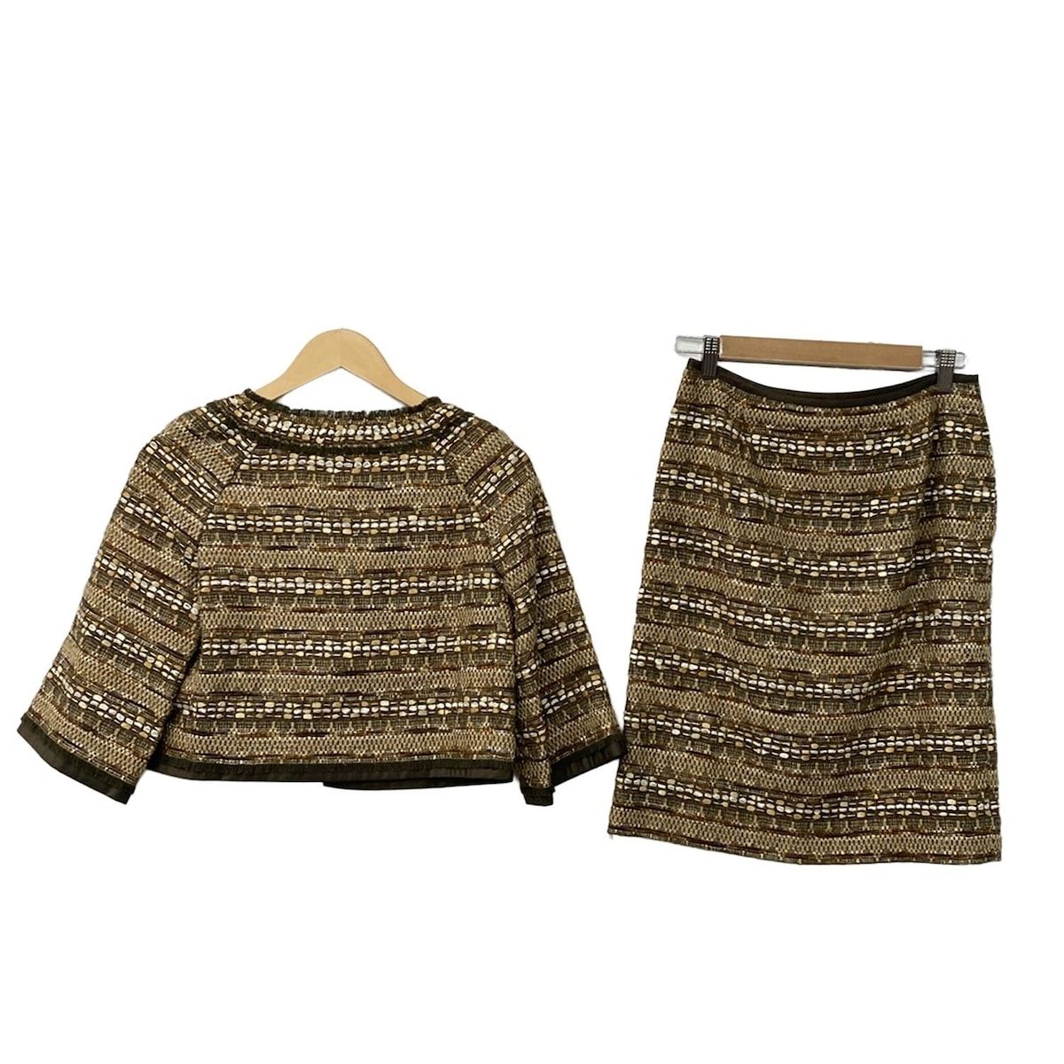 HARRODS(ハロッズ) スカートスーツ レディース美品 - ベージュ×ダーク