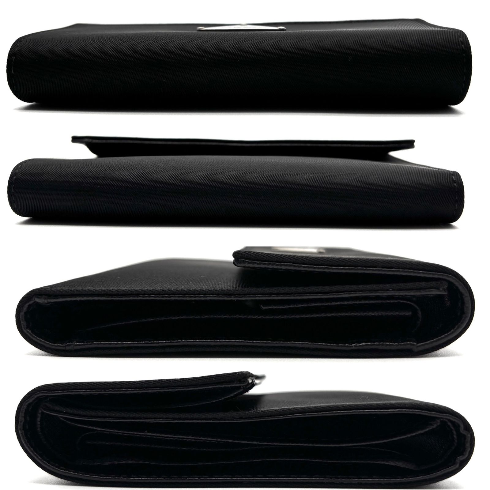 未使用保管品 PRADA プラダ 三つ折り財布 三角ロゴプレート テスート