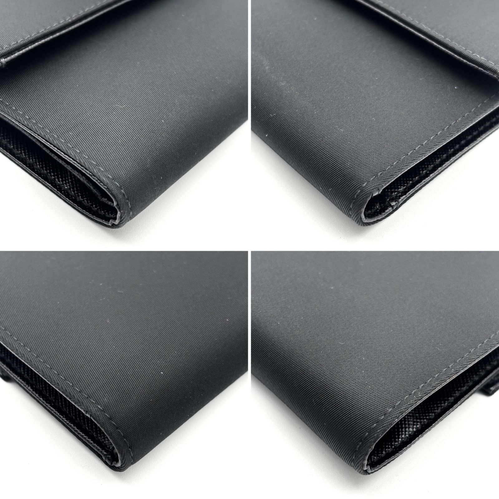 未使用保管品 PRADA プラダ 三つ折り財布 三角ロゴプレート テスート