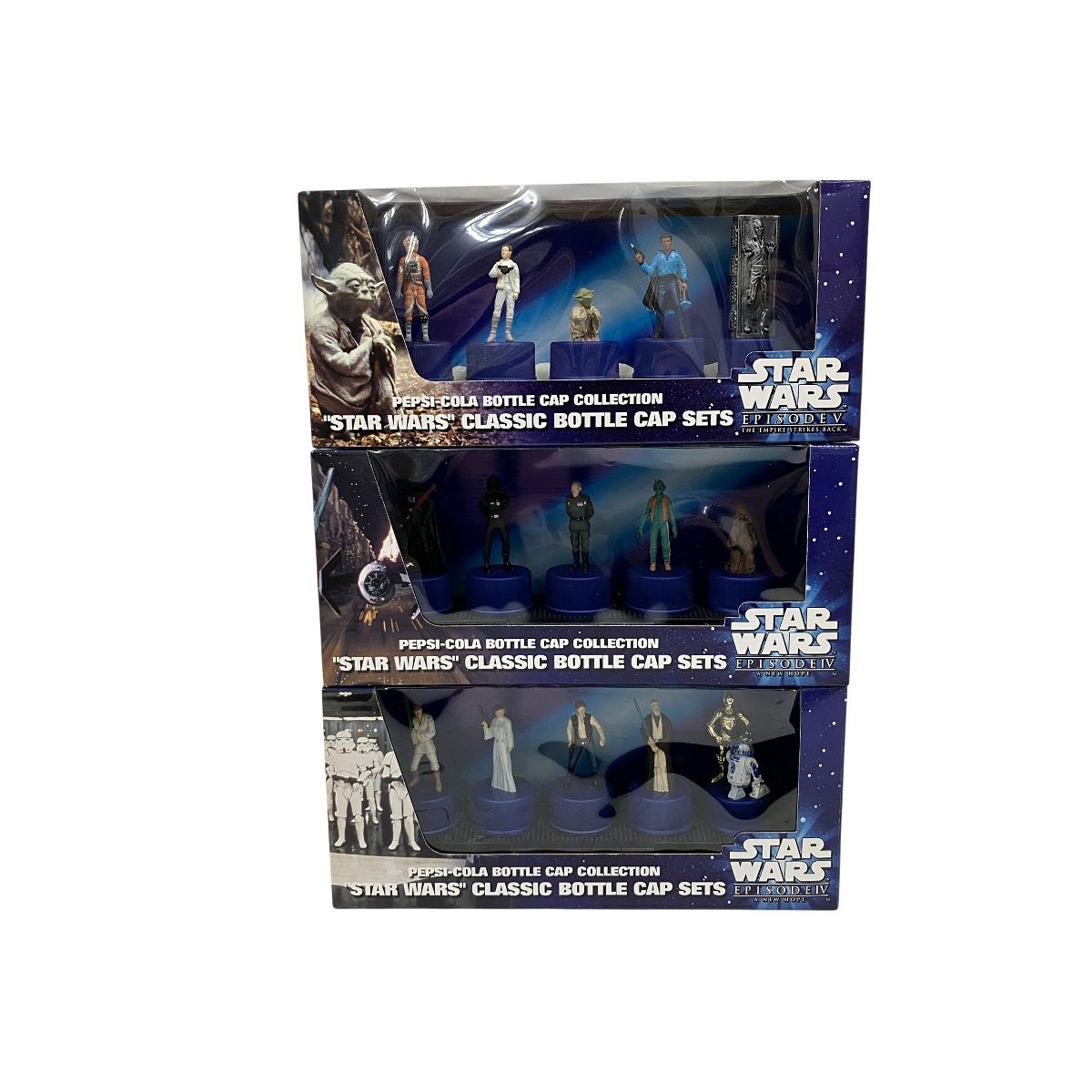 スターウォーズ 18体＆未使用フィギュアのペプシキャップ:プレミアムセット スターウォーズ 18体＆未使用フィギュアのペプシキャップ:プレミアム