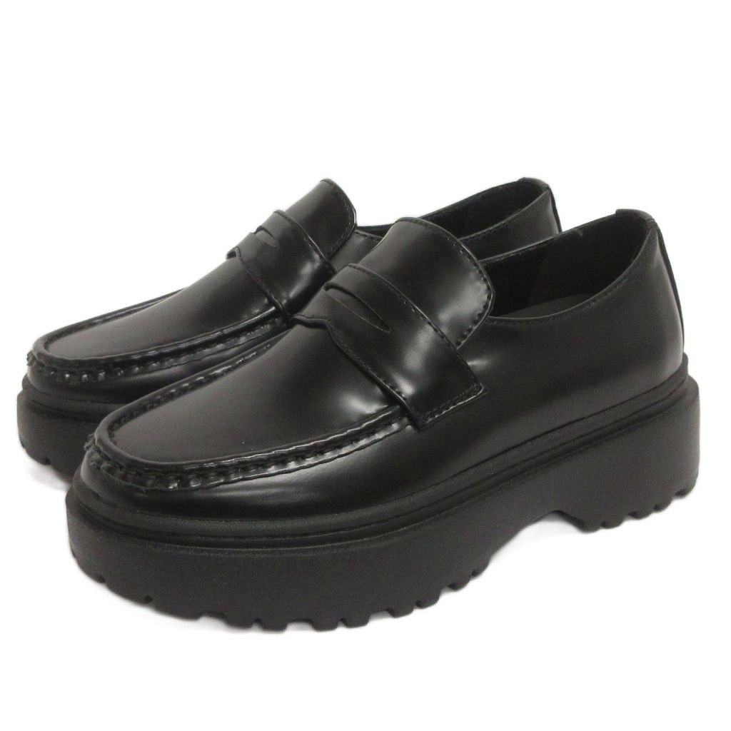 FILLIN ファルウィン UNOS ペニーローファー コイン 厚底 レザー 黒