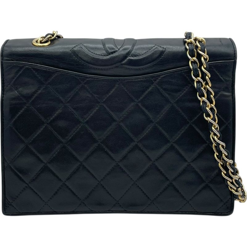 シャネル CHANEL マトラッセ フラップバッグ ブラック GD金具 ラム レディース ショルダーバッグ