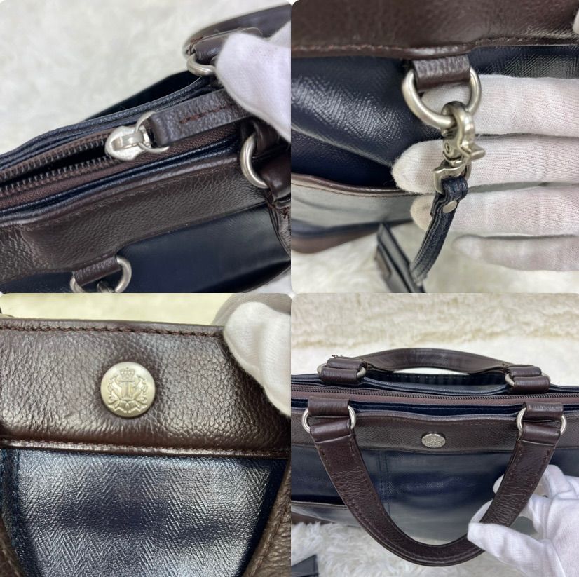 TAKEO KIKUCHI タケオ キクチ ビジネスバッグ 2way ネイビー ブラウン