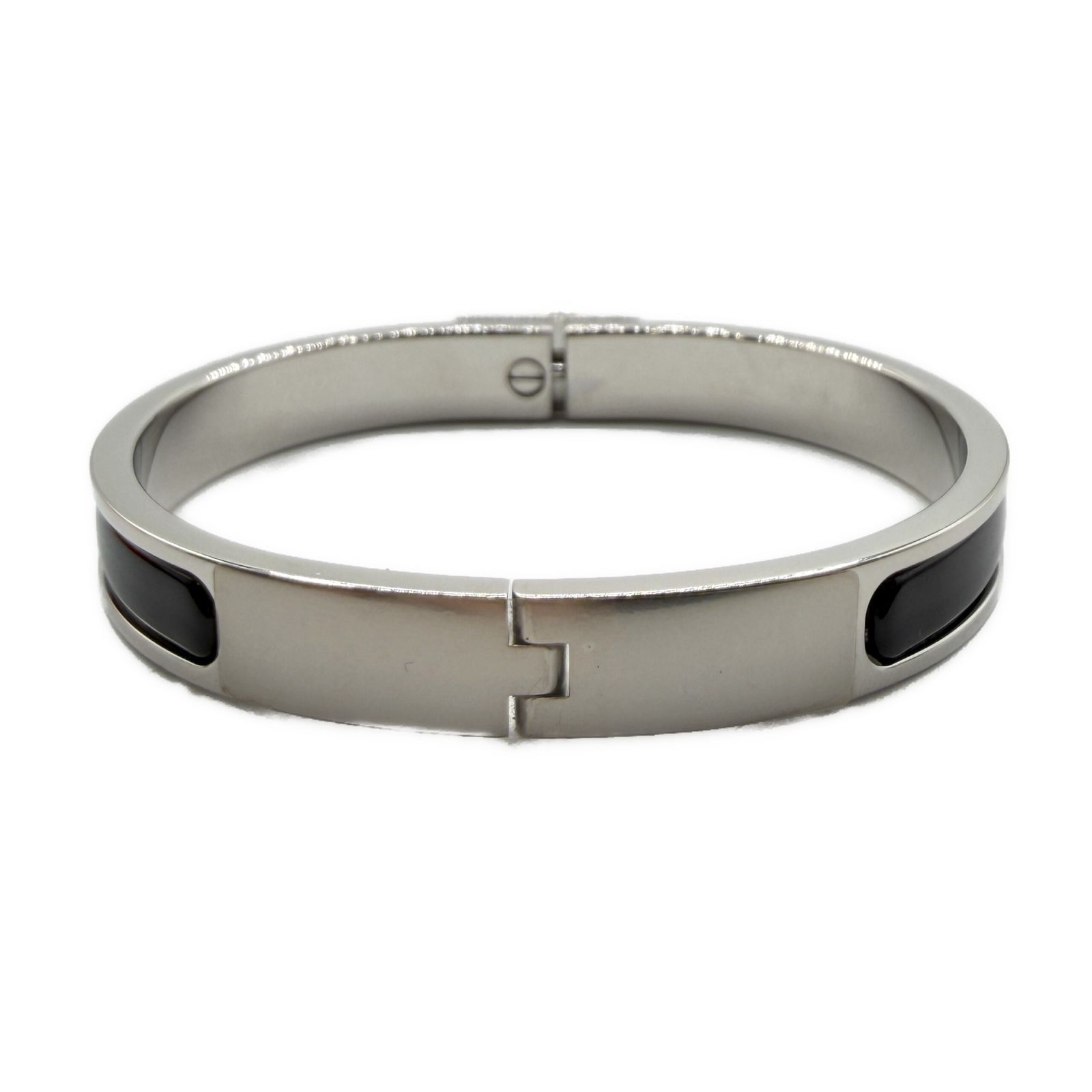 エルメス(HERMES) ミニ クリック ケリー ブレスレット 黒 シルバー金具