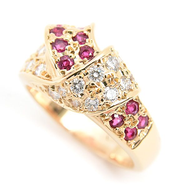 ポーラ 指輪 レディース ルビー ダイヤ リング 14.5号 R 0.44 ct D 0.46 イエローゴールド 750 YG POLA