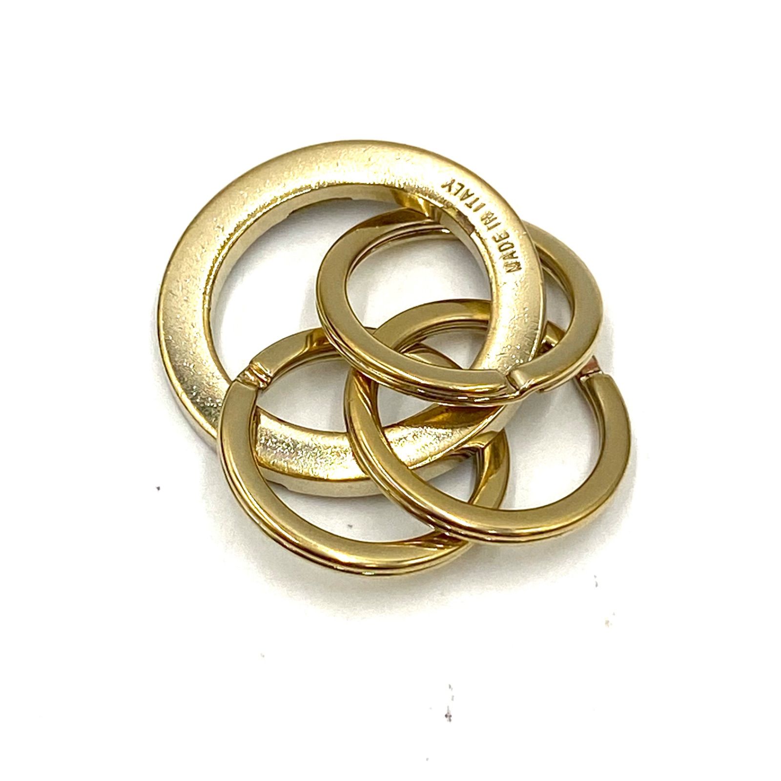 BVLGARI 3連キーリング　ブラック×ゴールド BVLGARI 3連キーリング ブラック×ゴールド BVLGARI 3連キーリング