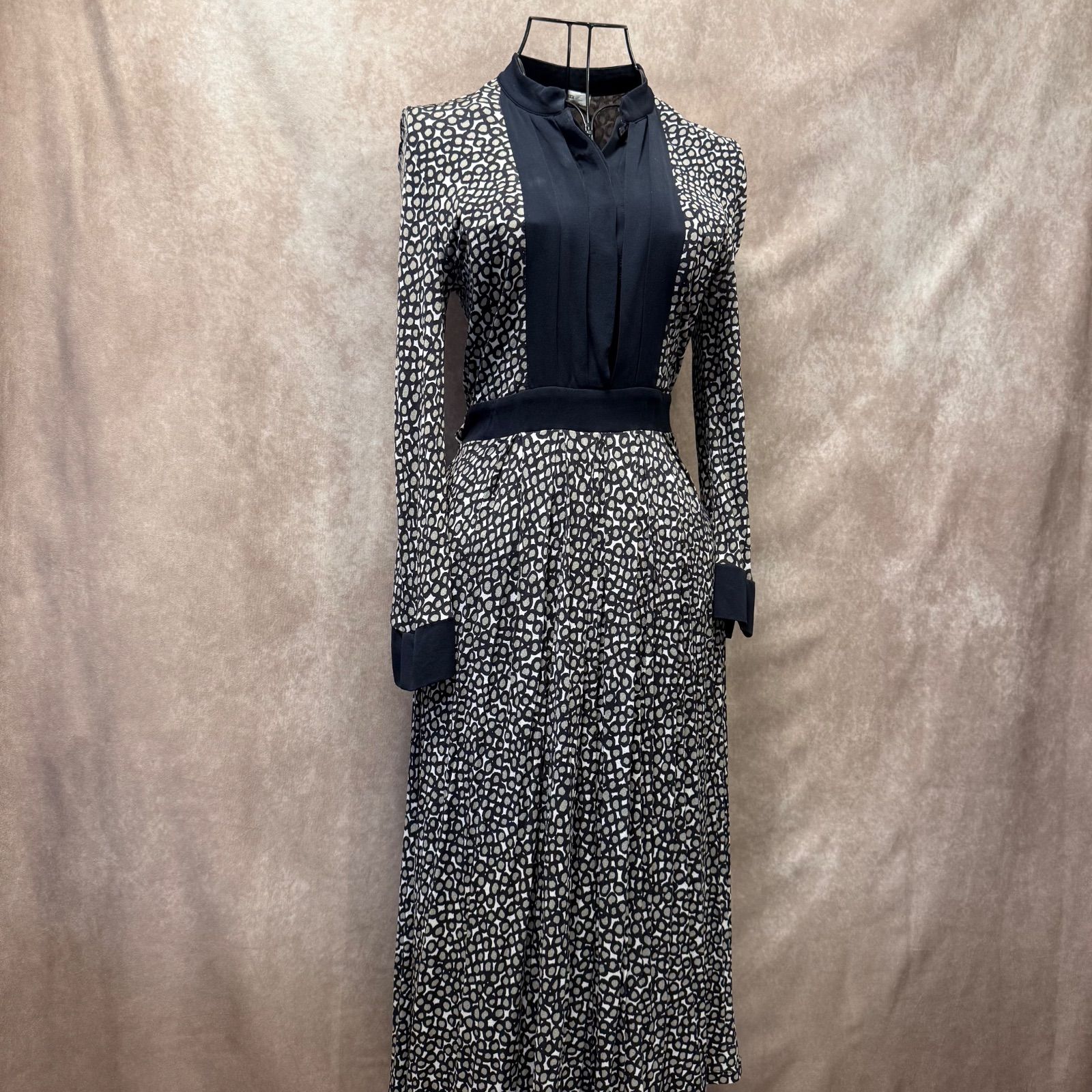 ✨Max Mara マックスマーラ 総柄 ロングワンピース 40 ブラック