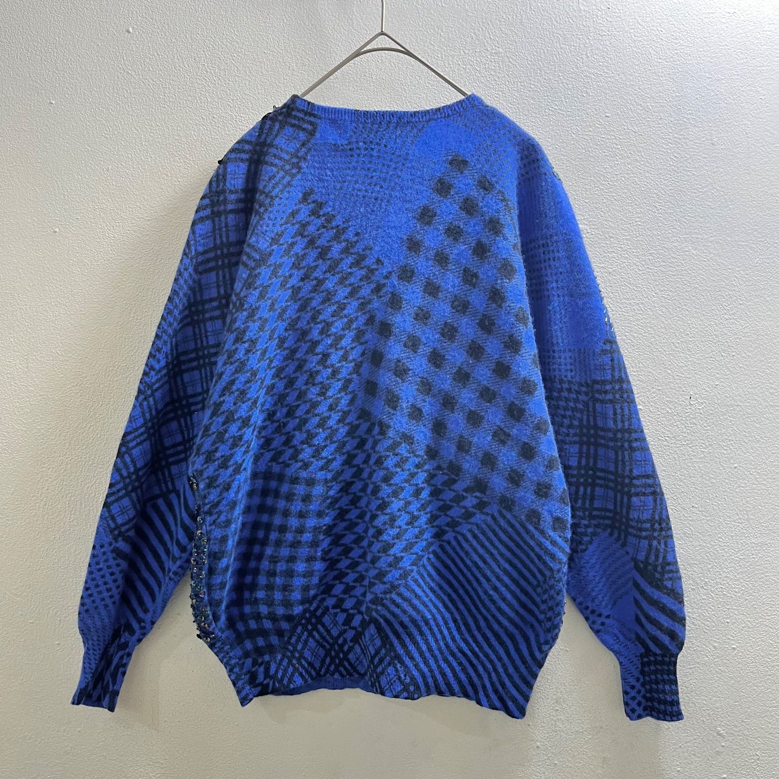 USA 80s 90s Vintage ニット ヴィンテージ セーター 刺繍 ビーズ 