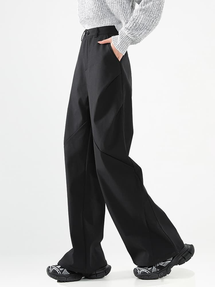 ワイドパンツ レディース 裏起毛 防風 防寒 保温 ロングパンツ 暖かいパンツ カジュアル オシャレ 無