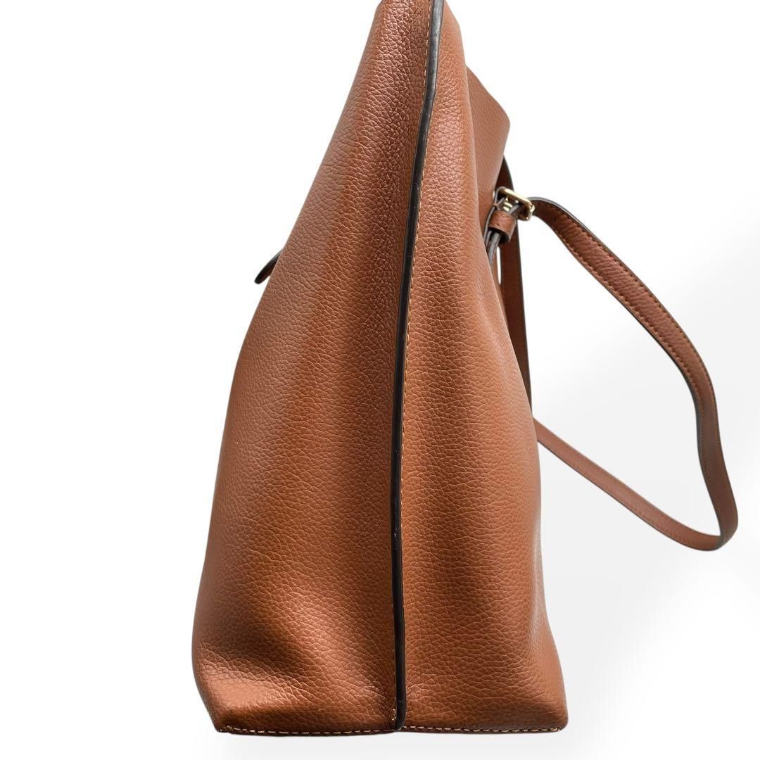 極美品 COACH コーチ モリー トートバッグ レザー シボ革 茶 A4可