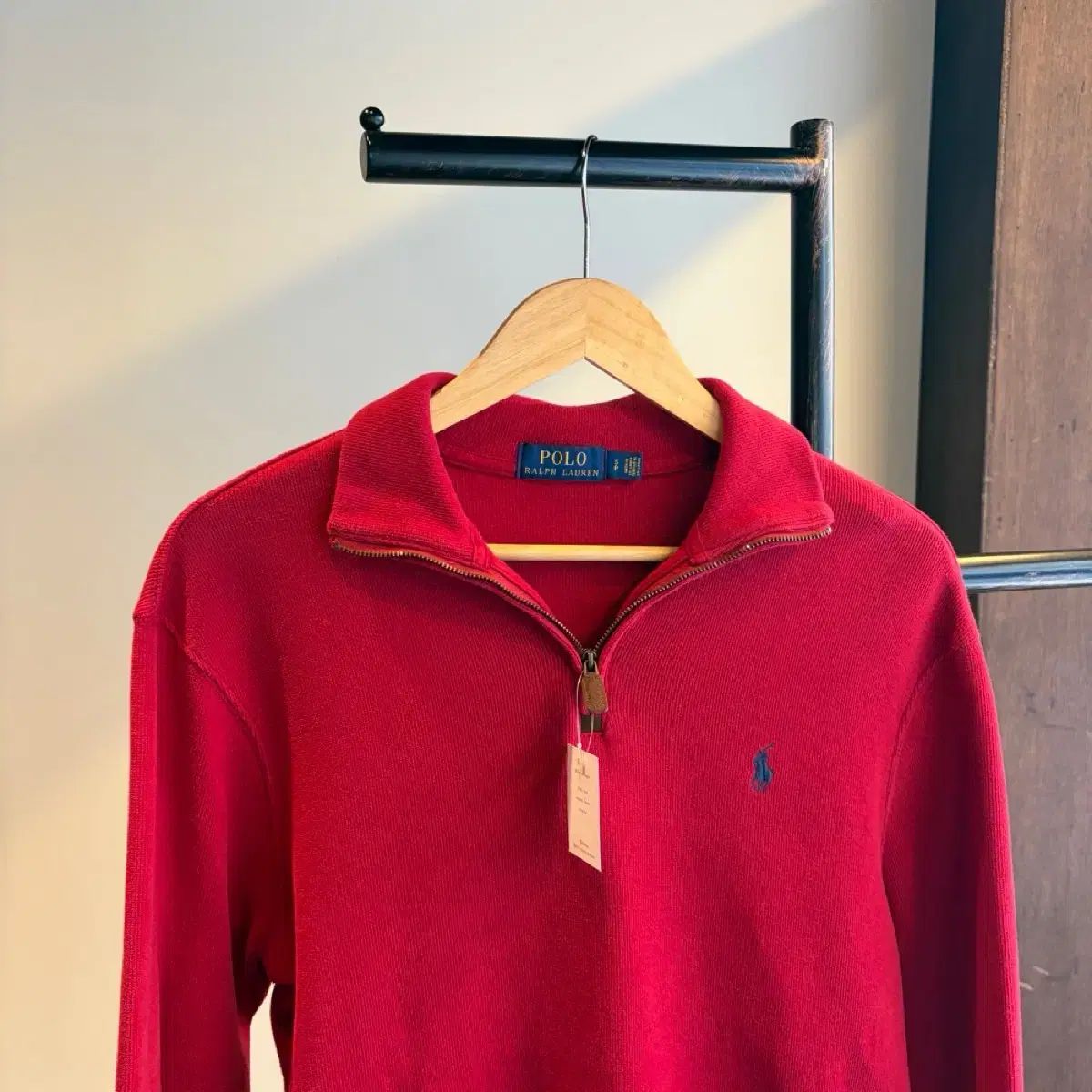 15760 - ポロラルフローレン レッド ハーフジップ ニット