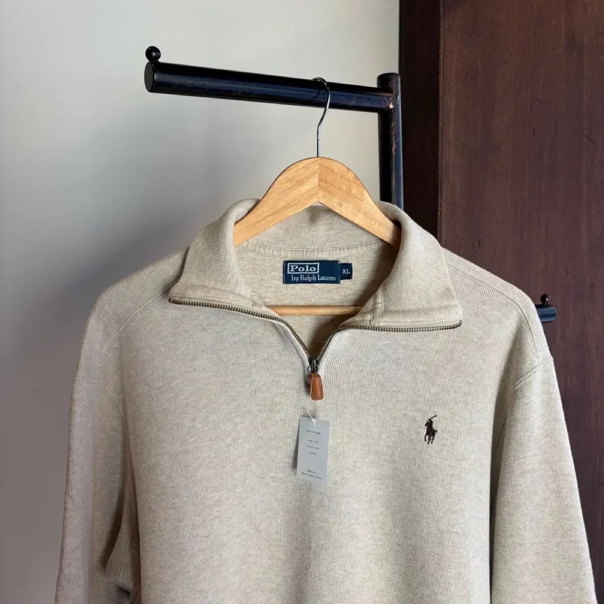 15761 - ポロ ラルフローレン オートミール ハーフジップ ニット