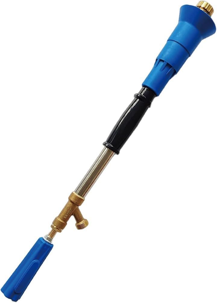 MORY TRADE morytrade 噴霧器 ノズル フード付き 鉄砲ノズル 洗車 散水 農薬 防除 (ブルー, ストレート60cm)