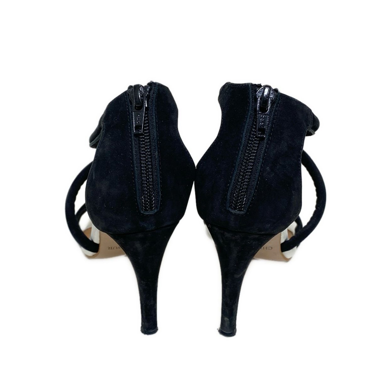 CHEMBUR(チェンバー) パンプス 36 レディース 黒×白 オープントゥ