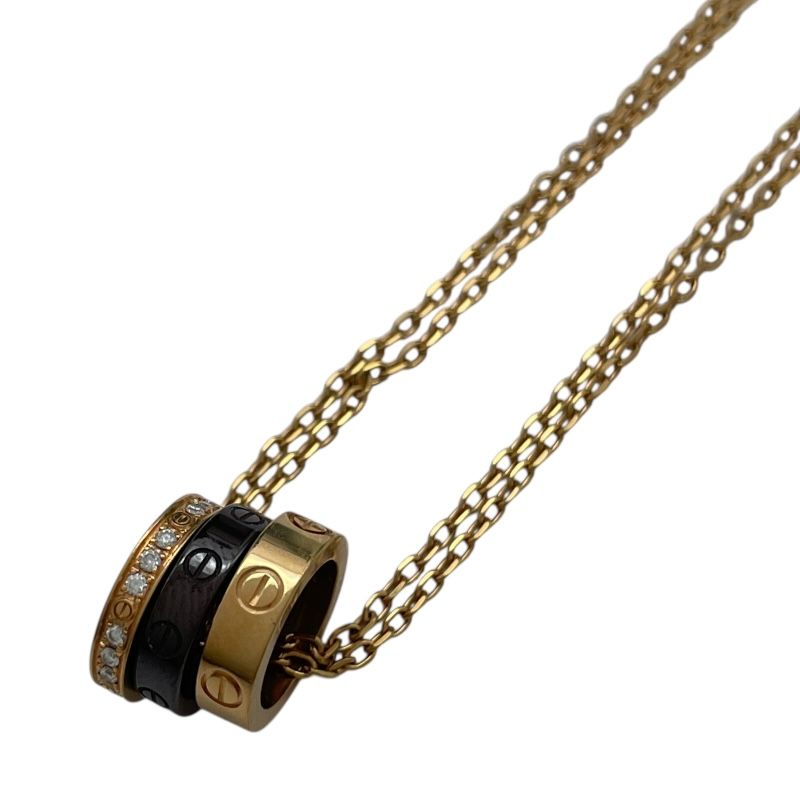 カルティエ Cartier ラブスリーフープダイヤネックレス ピンクゴールド Au 750|セラミック|ダイヤモンド ジュエリー