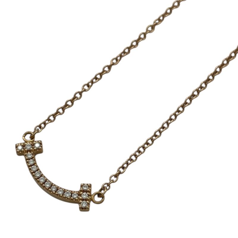 ティファニー TIFFANY＆CO Tスマイルダイヤネックレスミニ ピンクゴールド Au 750|ダイヤモンド ジュエリー