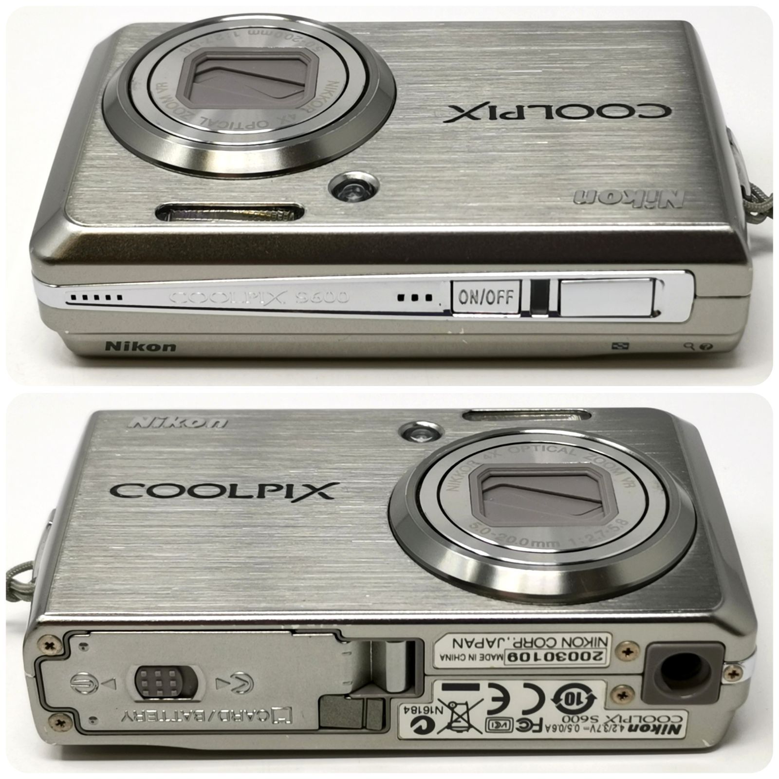Nikon coolpix s600 カメラ デジカメ 動作確認済み シルバー 箱あり