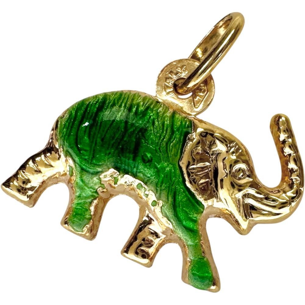 象モチーフ エナメル ペンダントトップ K 18ゴールド 18金 1.4 g レディース NN