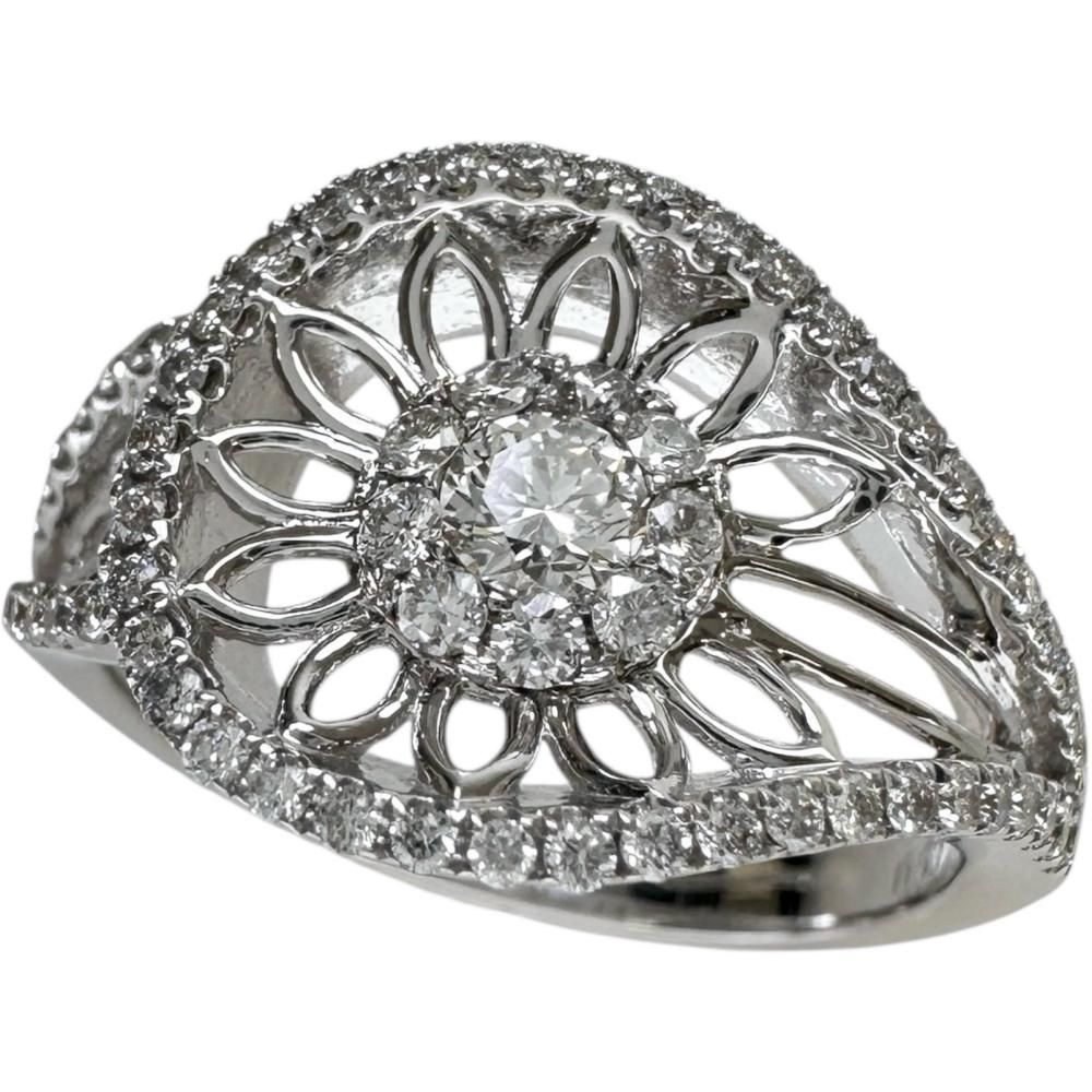 12号 ダイヤモンド 0.53 ct リング 指輪 K 18 WGホワイトゴールド 18金 4.7 g レディース NN