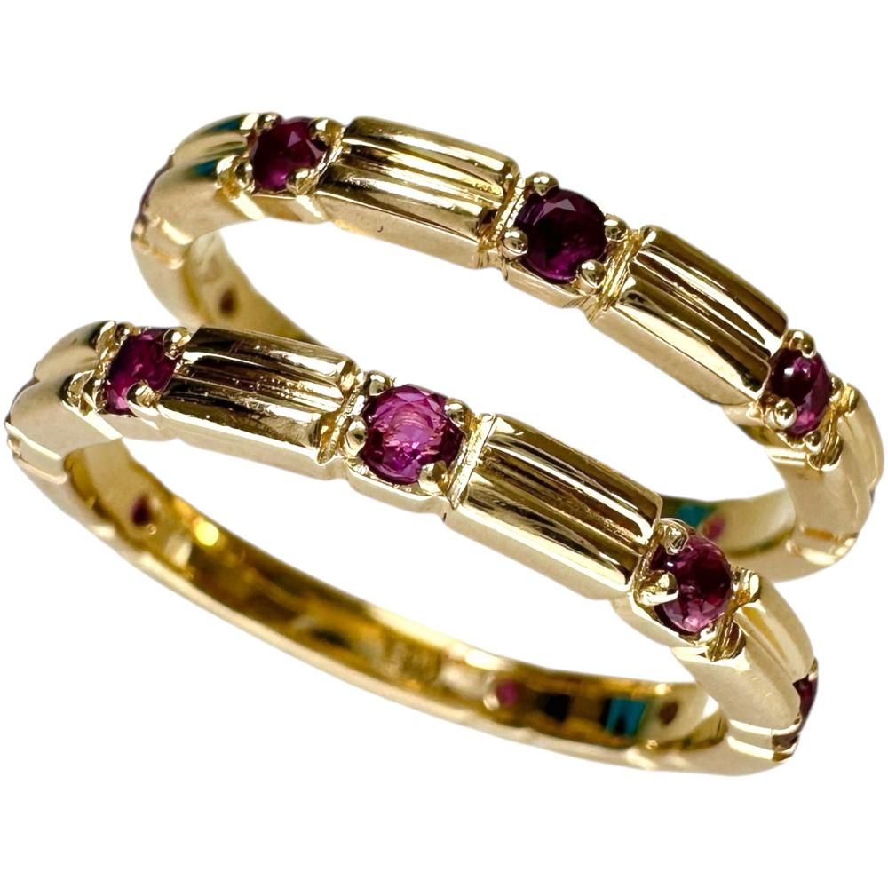 11.5号 2連合わせ|セット ルビー 0. ct リング 指輪 K 18ゴールド 18金 5.2 g レディース NN