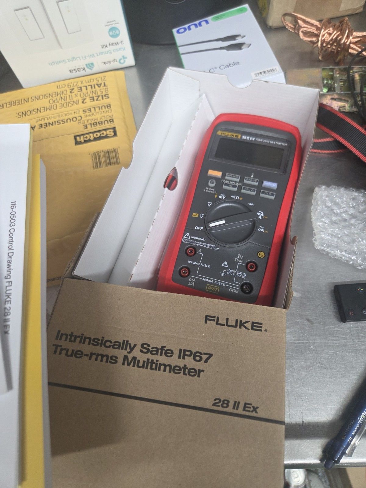 Fluke 28 II Ex 本質安全防爆 IP 67 真の実効値デジタルマルチメーター