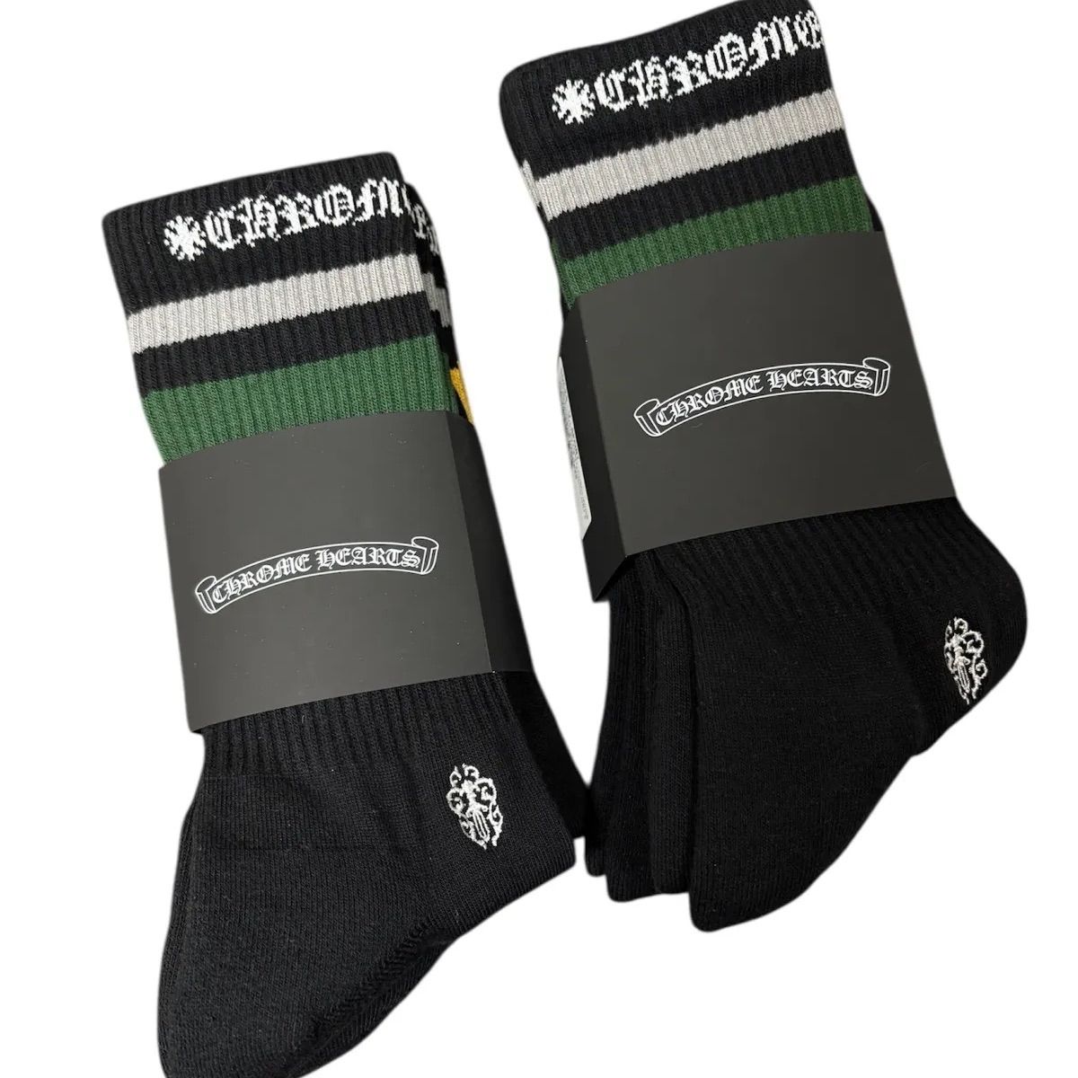 新品未使用品 クロムハーツ Chrome hearts 靴下 黒 M L 3足セット