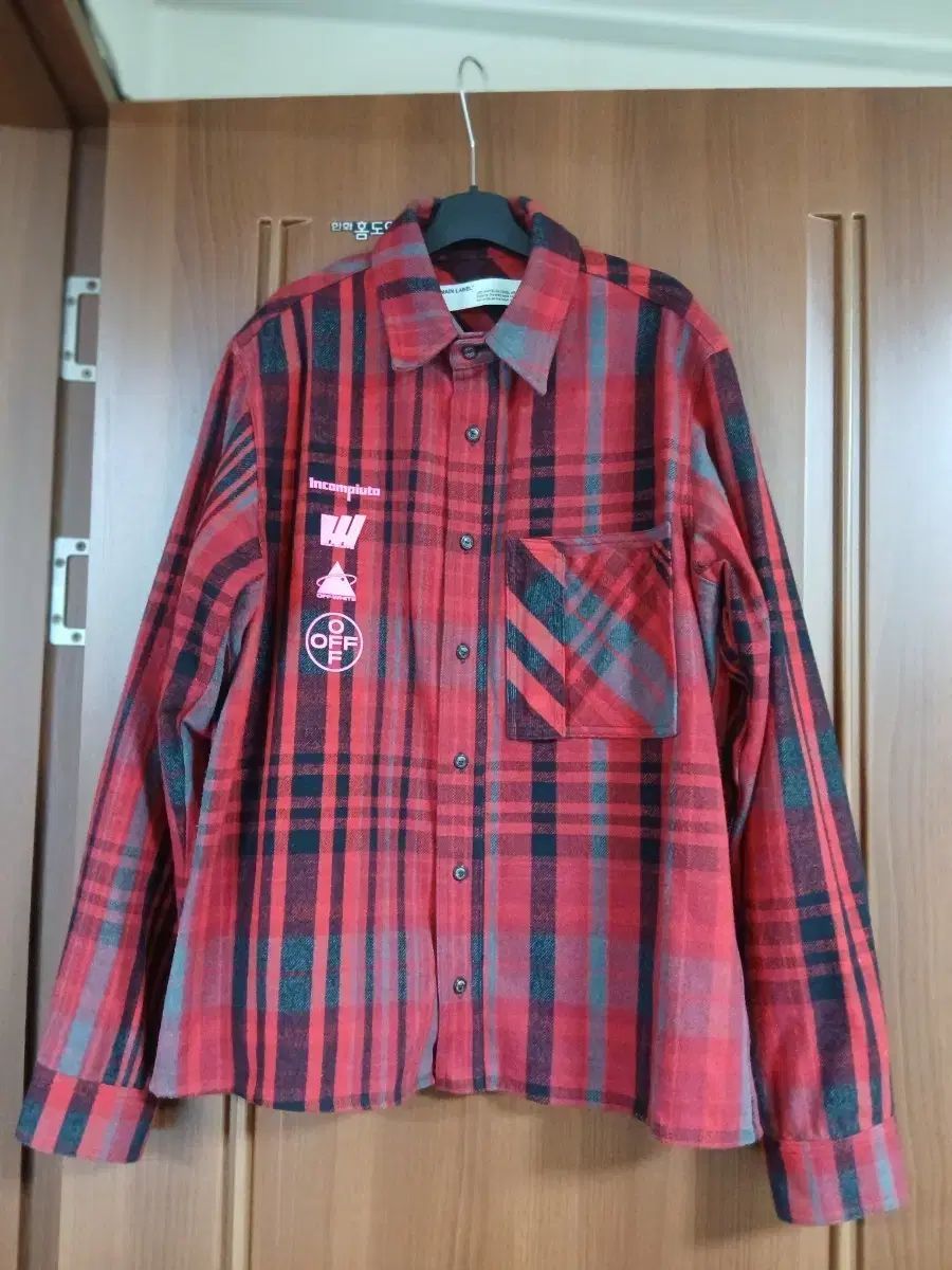 OFF-WHITE オフホワイト レッド CHECK シャツ M 100