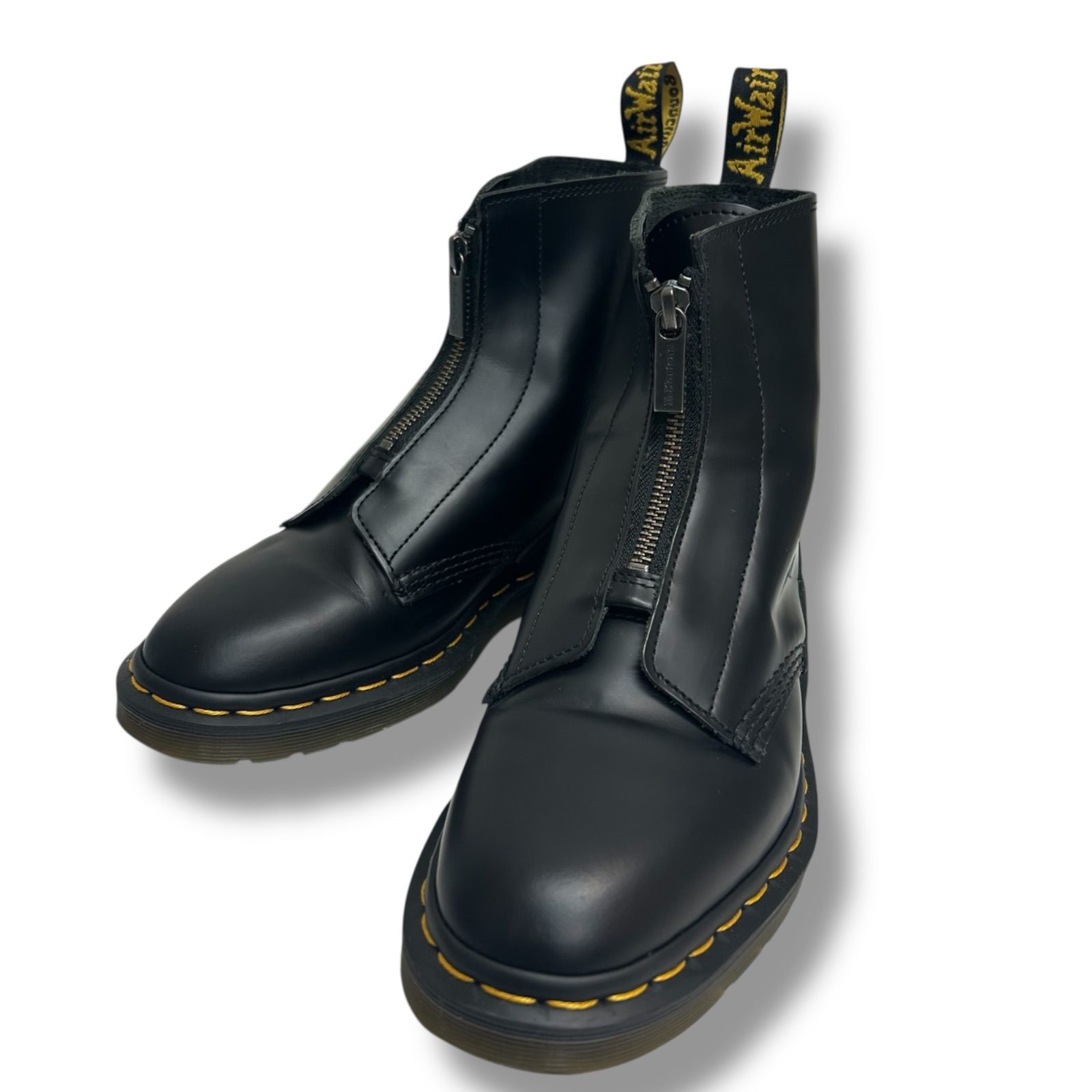 Dr.Martens ”CABBOTT” Black Polished Smooth ジッパーブーツ イエローステッチ ブラック UK 4 37