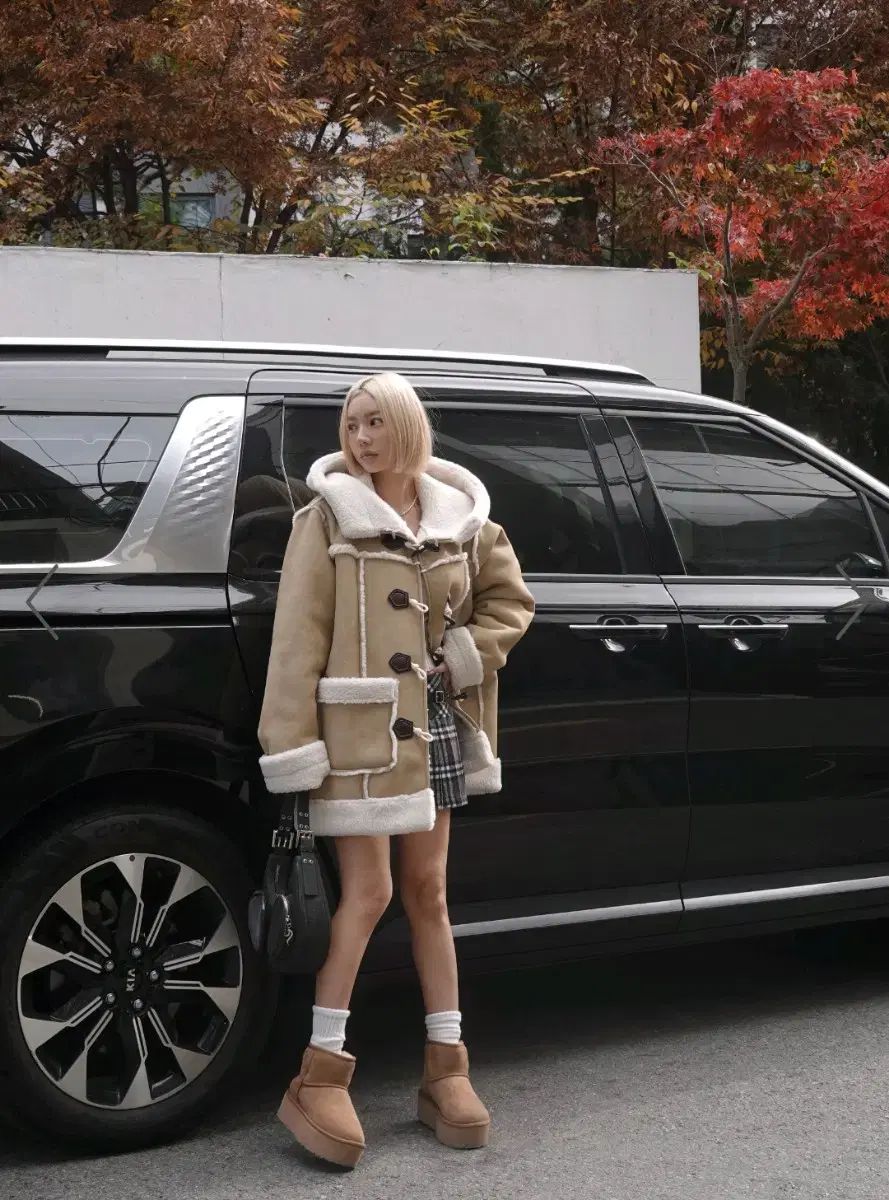 ペイルジェイド ダッフル シアリング フーディー トグルボタン コート ファー ムートン 털 ジャケット