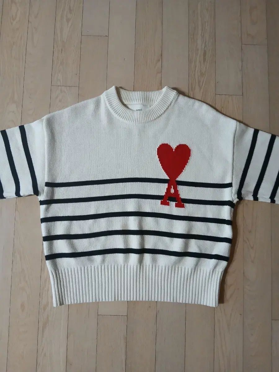 ami ビックロゴ ストライプ ニット