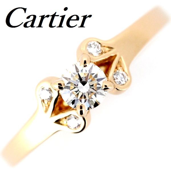 カルティエ バレリーナ ダイヤモンド 0.24 ct D-VVS 1-3 EX リング 48 K 18 PG