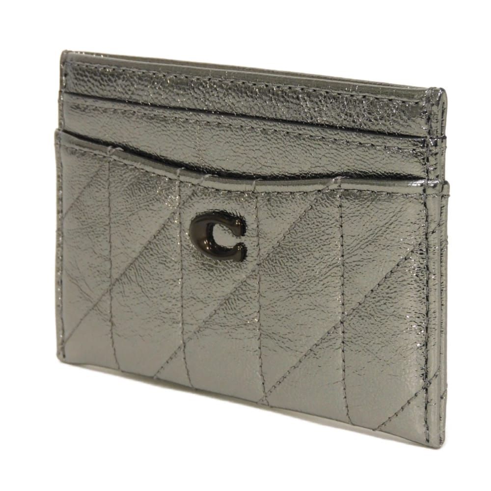 COACH コーチ エッセンシャル カードホルダー キルティング Cロゴ パスケース ♥ Ｃマーク メタリック カードケース CW 597