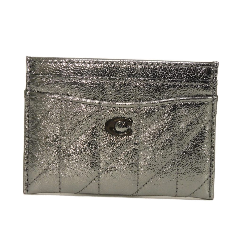 COACH コーチ エッセンシャル カードホルダー キルティング Cロゴ パスケース ♥ Ｃマーク メタリック カードケース CW 597