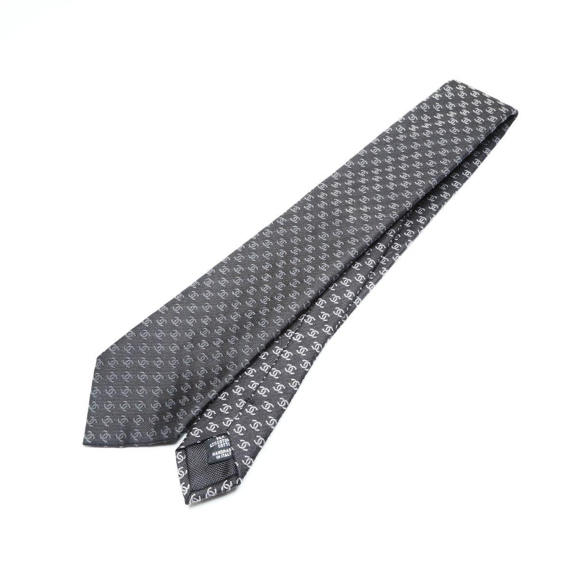 Ohsan　未使用級　シャネル　ネクタイ　ロゴ　ココマーク総柄　ソリッド CHANEL シャネル ココマーク 総柄 ネクタイ シルク メンズ [中古