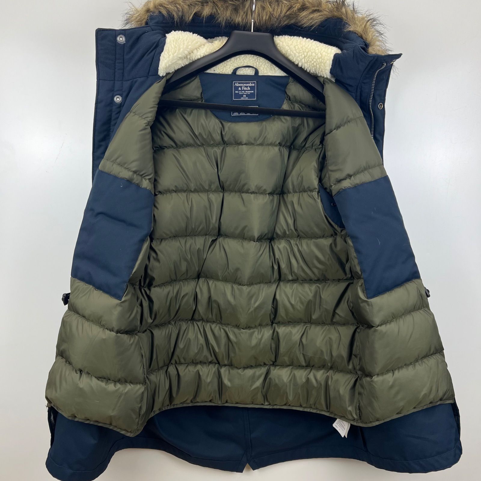 ABERCROMBIE&FITCH A&F Fur hoodie down coat XS アバクロ 