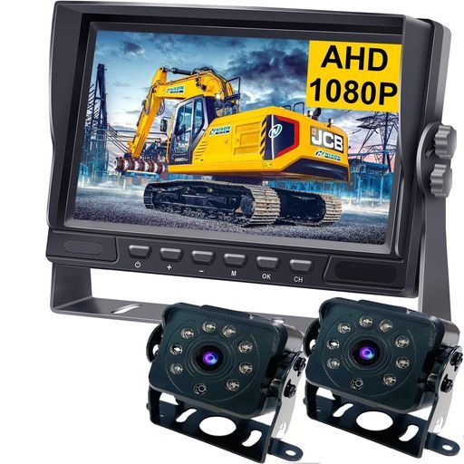 MJXD車載バックモニター有線バックカメラセット多車種対応バックミラーAHDバックカメラ7インチIPS画面モニターHD 1080 P画質正像|鏡像切替DIYガイドラインノイズ対策暗視機能12 V|24 V|36 V対応常時…