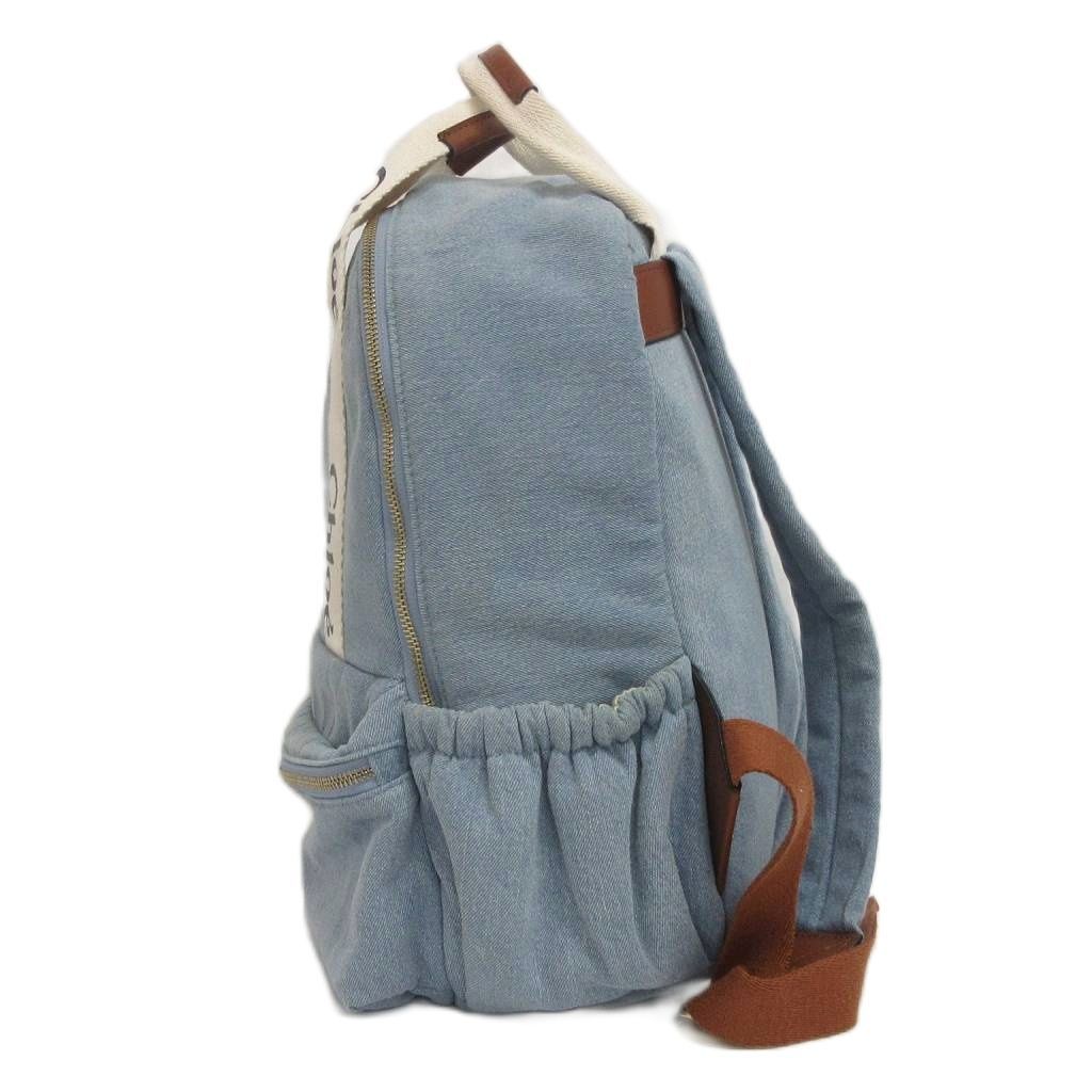 クロエ CHLOE KIDS リュックサック デイパック デニム ロゴ 青系
