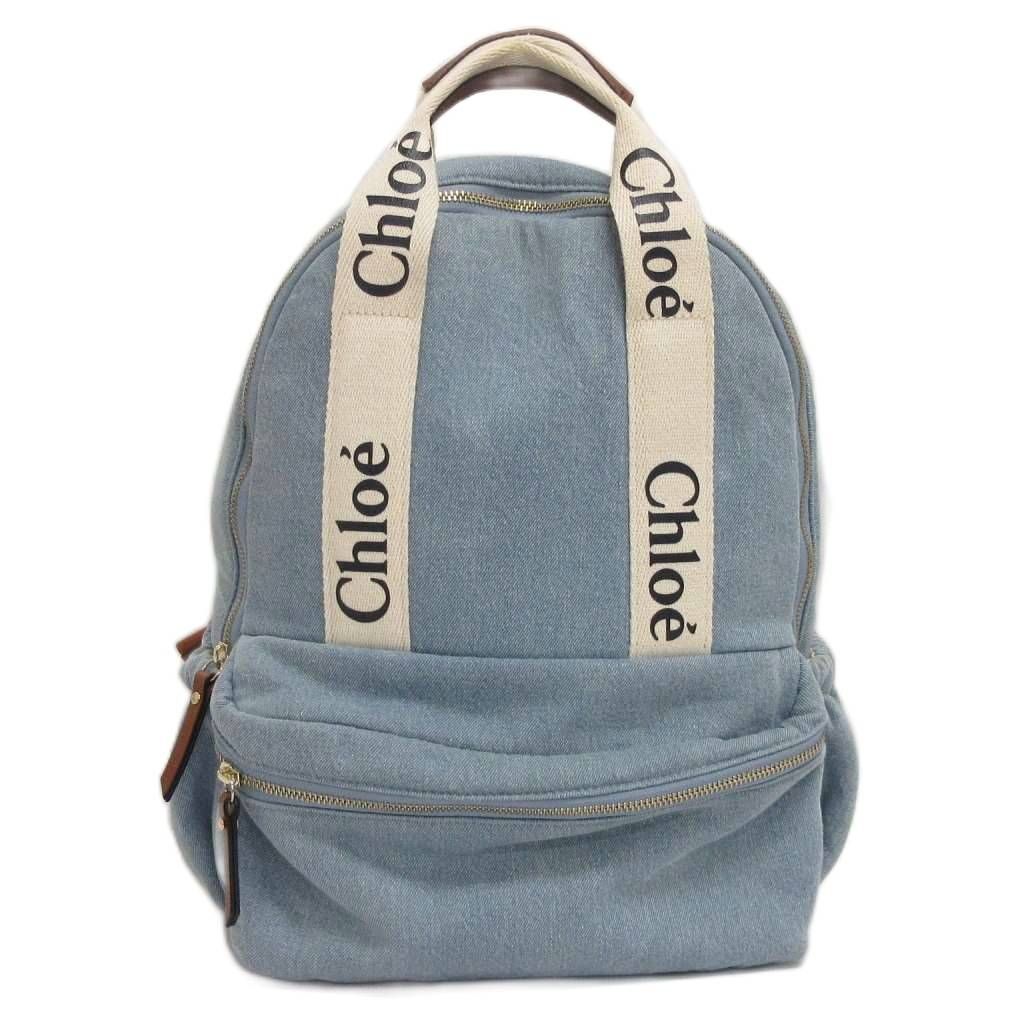 クロエ CHLOE KIDS リュックサック デイパック デニム ロゴ 青系