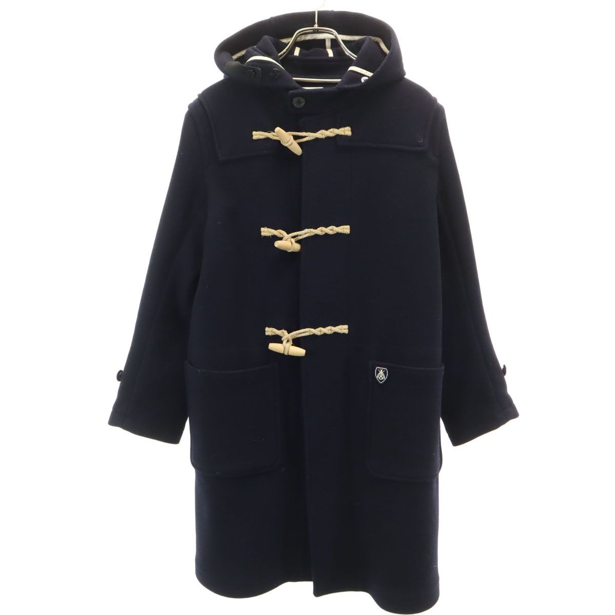 美品】 オーシバル メルトン シングル ダッフル コート 5 ネイビー