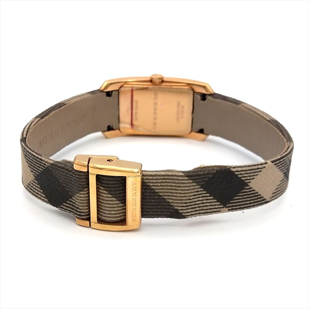  バーバリー BU 9510 腕時計 ゴールド文字盤 チェック柄 レディース 腕時計(クォーツ) 腕時計(アナログ)